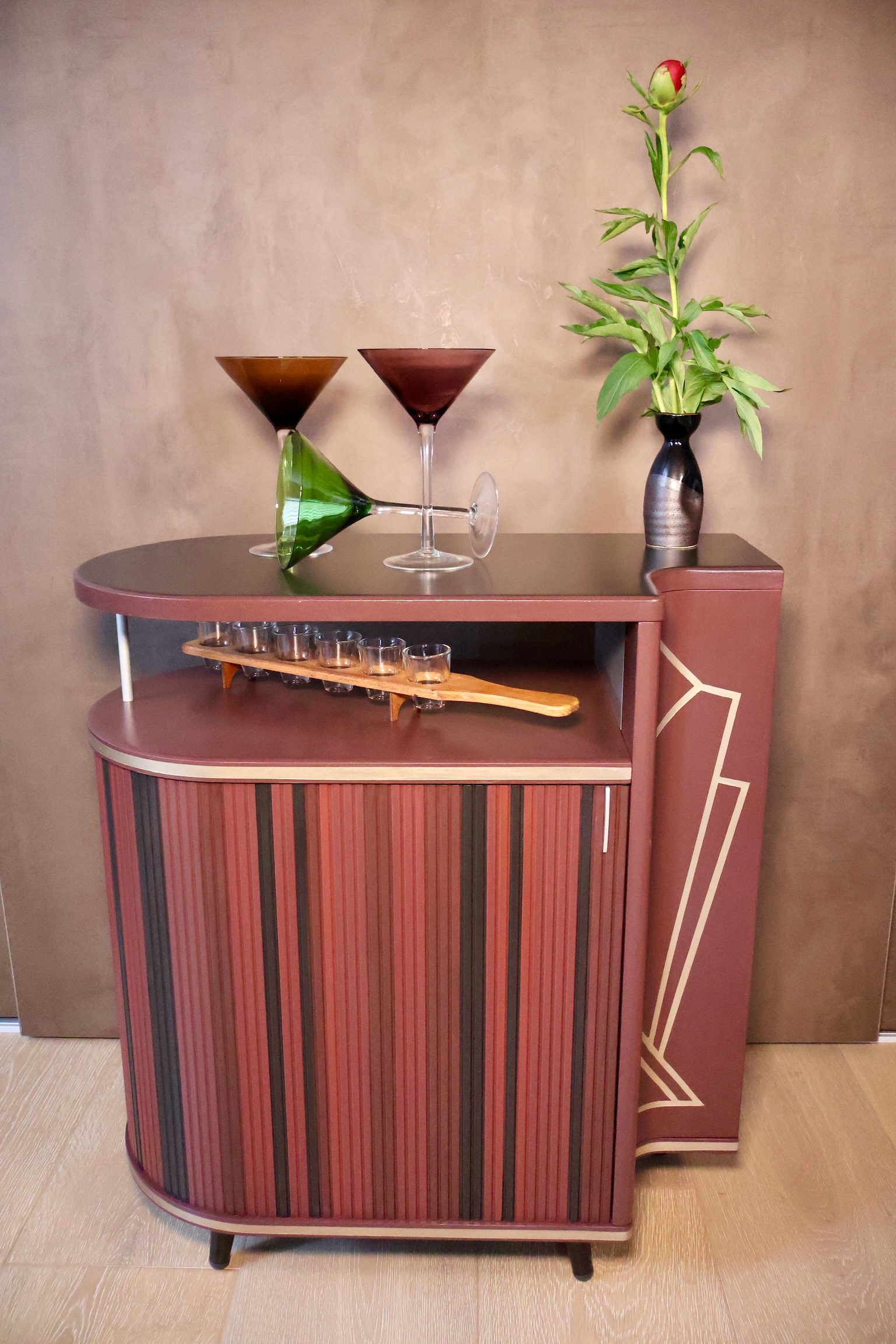 Auping Nightstand Turned Bar Cabinet – Art Deco Meets Midcentury Modern